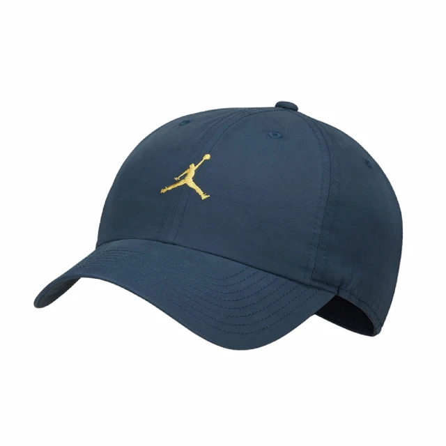 【NIKE 耐吉】棒球帽 Washed Baceball Cap 喬丹 飛人 水洗 做舊 穿搭 藍 黃(DC3673-454)