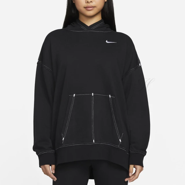 NIKE 耐吉【NIKE 耐吉】上衣 女款 帽T 長袖上衣 運動 AS W NSW SWSH FLC HOODIE 黑 DM6202-010