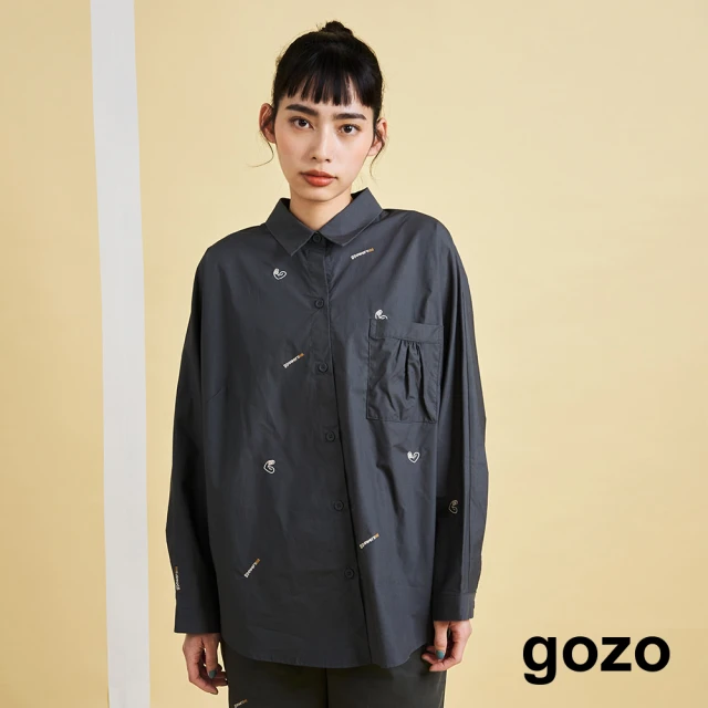 gozo【gozo】gozo小肌肉繡花襯衫(兩色)