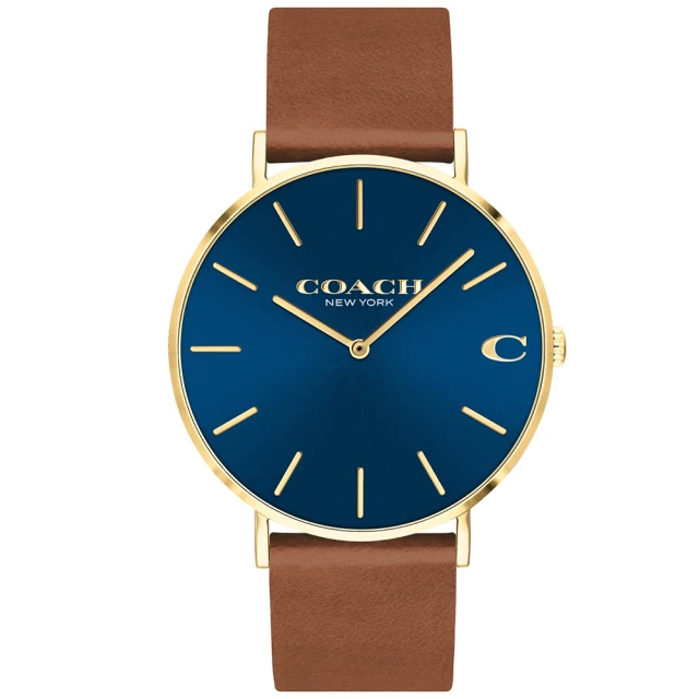 【COACH】經典LOGO皮帶腕錶-41mm(14602473)