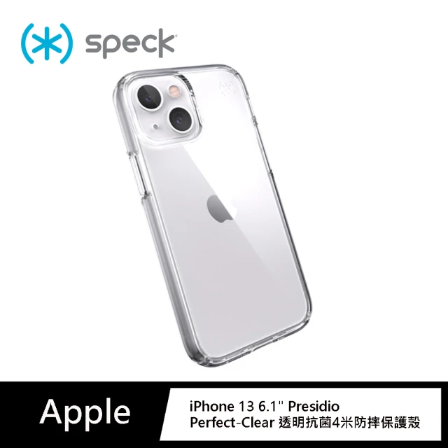 【Speck】iPhone 13 6.1” Presidio Perfect-Clear 透明抗菌4米防摔保護殼(iPhone 13 保護殼)