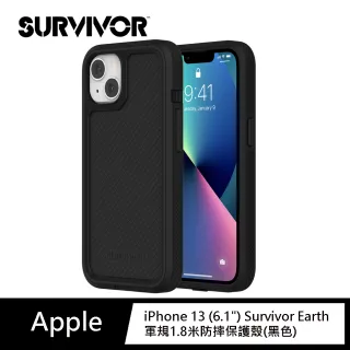 【Griffin】iPhone 13 6.1” Survivor Earth 軍規抗菌4重防護4.8米防摔保護殼 黑色(iPhone 13 保護殼)