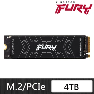 【Kingston 金士頓】FURY Renegade 4TB M.2 PCIe SSD 固態硬碟(★SFYRD/4000G)