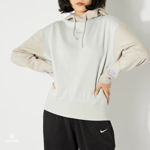 【NIKE 耐吉】AS W NSW Hoodie CH FLC 女款 灰藍色 連帽 運動 休閒 長袖 上衣 帽T DO6961-097