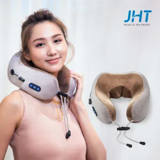 【JHT】U型包覆無線按摩枕(旅行枕/午睡枕/肩頸枕/USB充電)