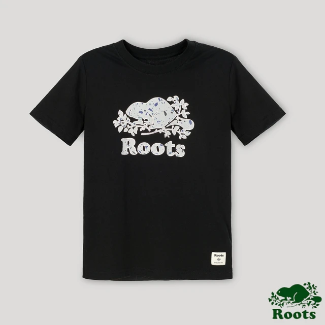 Roots【Roots】Roots 大童- 自我探索系列 磨石子海狸短袖T恤(黑色)