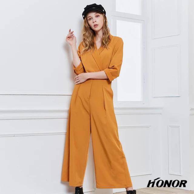 HONOR 山形屋【HONOR 山形屋】素色連身寬褲