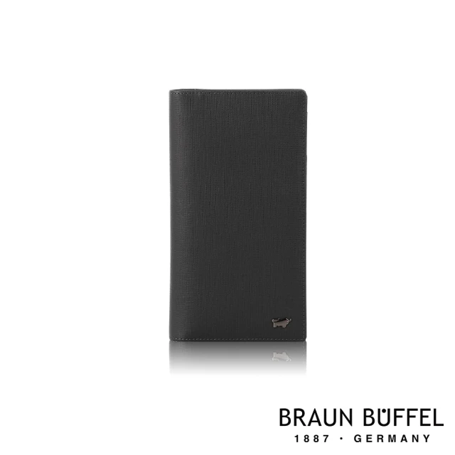 【BRAUN BUFFEL 德國小金牛】台灣總代理 戰神 17卡拉鍊零錢袋長夾-黑色(BF378-631-BK)