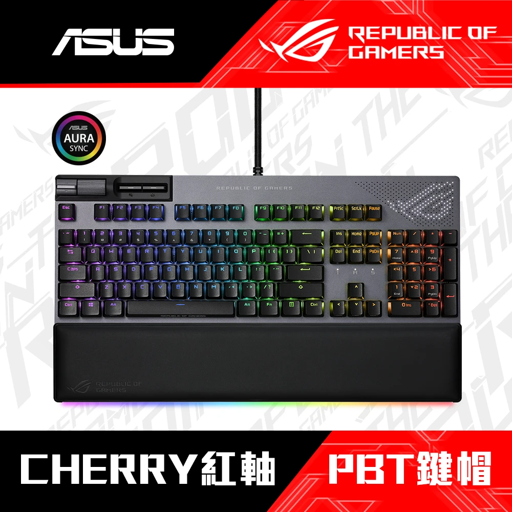 【ASUS 華碩】ROG Flare II ANIMATE PBT紅軸 機械式電競鍵盤(中文鍵盤)