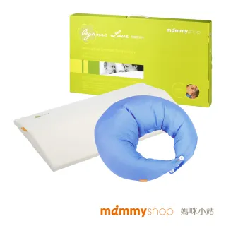 【mammyshop 媽咪小站】孕期產後組 VE 孕婦護腰枕+微笑授乳枕-粉藍