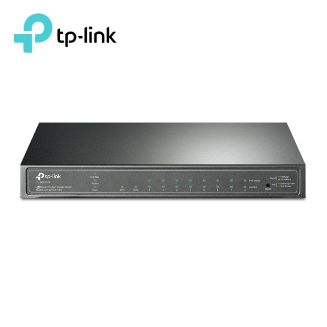 【TP-Link】TL-SG2210P 10埠 8埠Gigabit RJ45+2埠SFP 光纖端口 L2/L2+ 智慧型PoE switch交換器 61W