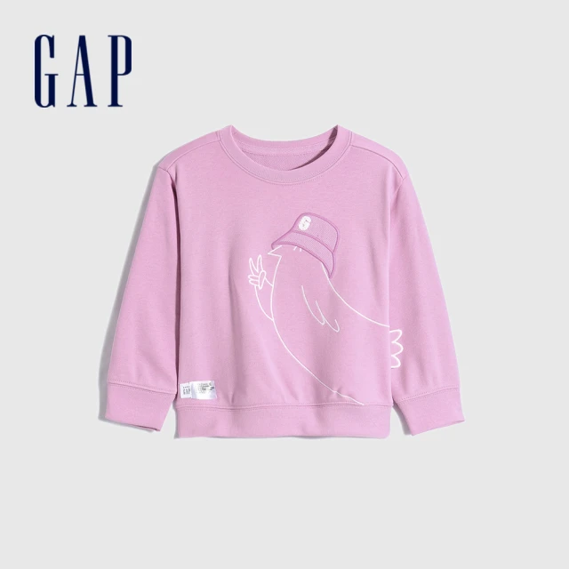 GAP【GAP】女幼童 可愛互動趣味柔軟休閒上衣(831037-粉色)