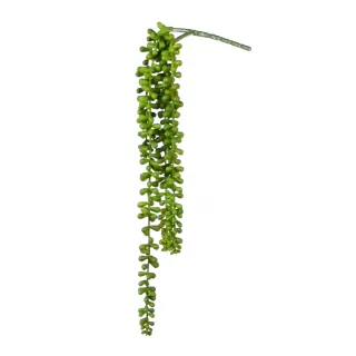 【YU Living 信歐傢居】仿真豆葉綠色植物掛串 人造豆葉掛串(長47cm/綠色)