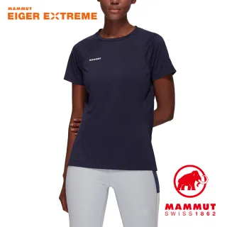 【Mammut 長毛象】Moench Light T-Shirt Women 輕量極限艾格透氣短袖排汗衣 女款 夜藍 #1017-02970