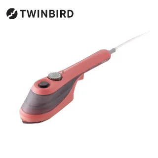 【福利品】TWINBIRD 手持式陶瓷蒸氣熨斗(珊瑚橘 SA-H201TWP)