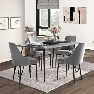 【FL 滿屋生活】一桌四椅-FL 現代時尚餐桌椅組(限量組合/新品上市/實木餐桌椅/美式現代風格)