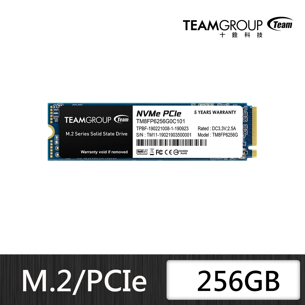 【Team 十銓】MP33 256GB M.2 PCI-E SSD 固態硬碟