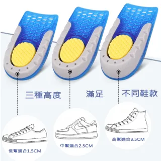 【MAGICSHOP】CC059-1.5CM 後跟隱形增高舒適鞋墊(1.5CM高蜂窩珪膠半墊)