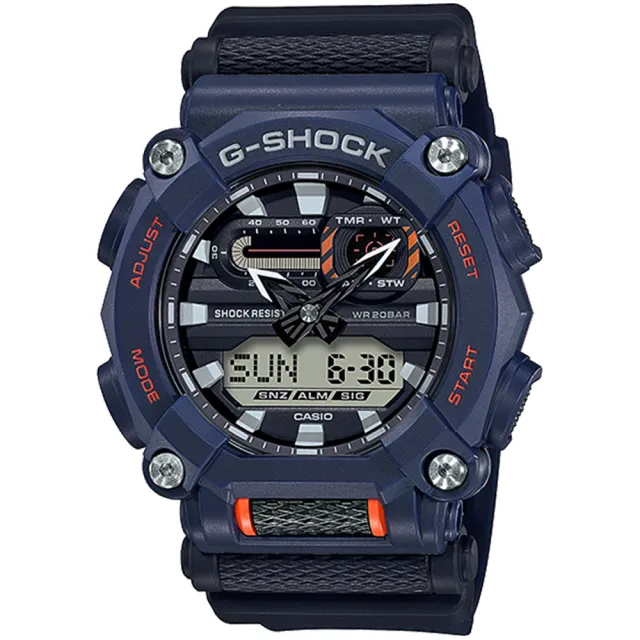【CASIO 卡西歐】G-SHOCK 時尚工業風雙顯手錶(GA-900-2A)