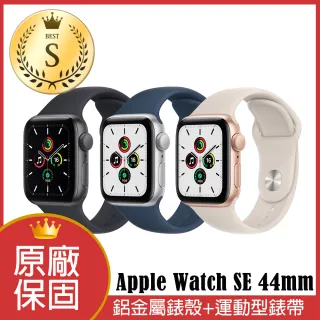 【Apple 蘋果】『福利品』Apple Watch SE GPS 44 公釐鋁金屬錶殼搭配運動式錶帶