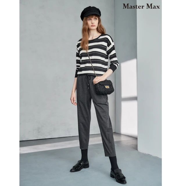 【Master Max】鬆緊抽繩腰頭棉質休閒褲(8023044)