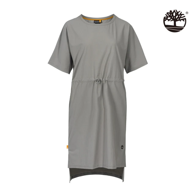 Timberland【Timberland】女款格里芬灰防潑水收腰短袖T恤連身裙(A2CVB085)