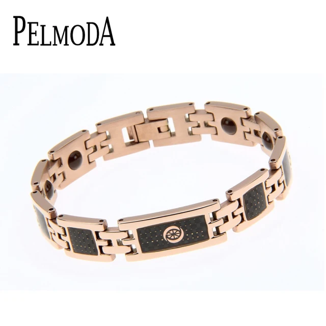 【Pelmoda】碳纖維晶片鍺鏈-女款(玫瑰金/不鏽鋼)