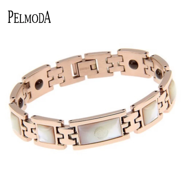 【Pelmoda】玫瑰金珍珠母貝晶片鍺鏈(男款/女款)