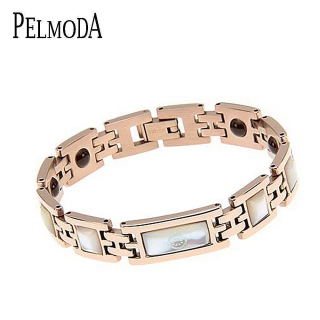 【Pelmoda】玫瑰金珍珠母貝晶片鍺鏈(男款/女款)