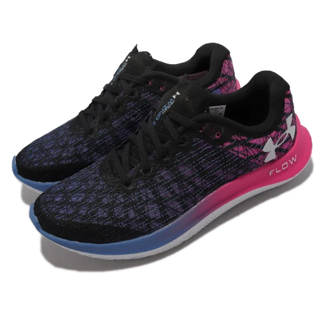 【UNDER ARMOUR】慢跑鞋 Flow Velociti Wind 2 女鞋 黑 桃紅 漸層 路跑 運動鞋 編織鞋面(3024911004)