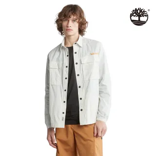 【Timberland】男款復古白快乾長袖寬版襯衫(A2HPNCM9)