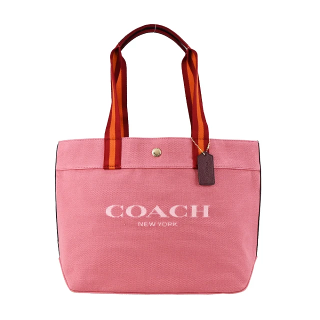 COACH【COACH】印花大LOGO 帆布托特包(粉)