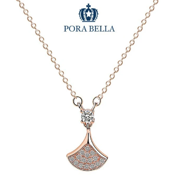【Porabella】925純銀鋯石項鍊 幾何 百搭焦點 誘惑性感 純銀鍊 純銀項鍊 NecklaceVIP尊榮包裝