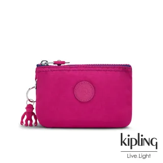 【KIPLING】香檳桃紫色三夾層配件包-CREATIVITY S