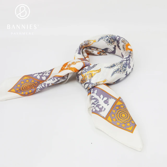 BANNIES【BANNIES】伊甸園｜頂級法式蠶絲中方巾(親膚 蠶絲 領巾 絲巾)