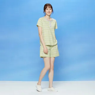 【Yvonne Collection】三色橫條紋短褲(新芽綠L)