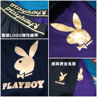 【PLAYBOY】網路限定 人氣暢銷燙金兔頭舒適四角褲(速達超值4件組)