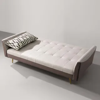 【H&D 東稻家居】Wiki維基布質沙發床(布面沙發床 附抱枕)