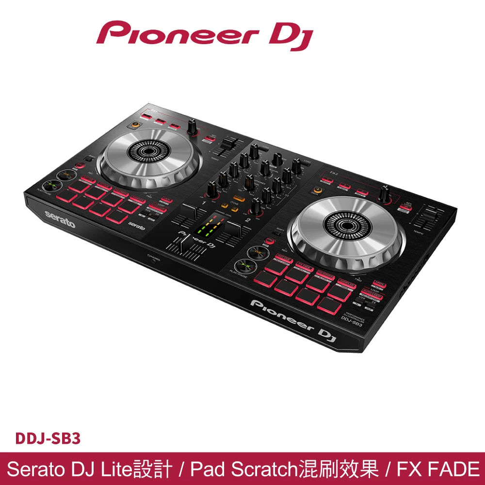 【Pioneer DJ】DDJ-SB3 入門級四軌 Serato DJ 控制器(公司貨)