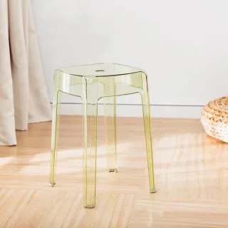 免組裝透明椅子 塑膠椅 方凳 凳子(椅凳)