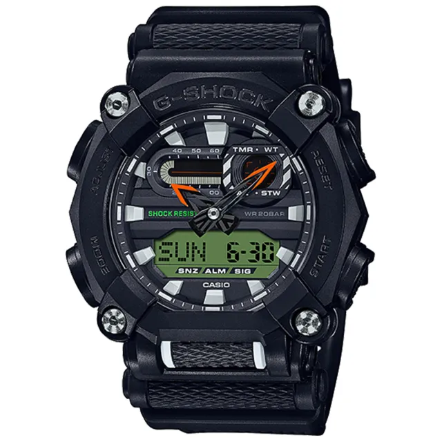 【CASIO 卡西歐】G-SHOCK 時尚工業風雙顯手錶(GA-900E-1A3)
