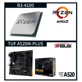 【ASUS 華碩】TUF GAMING A520M-PLUS + AMD Ryzen3 4100 超值組