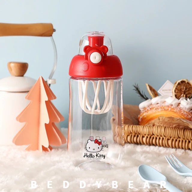 【BEDDY BEAR 杯具熊】韓國BEDDYBEAR KITTY兒童運動搖搖杯 兒童水壺 tritan 水壺 580ml