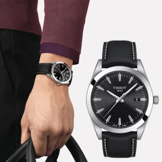 【TISSOT 天梭】Gentleman 紳士石英手錶-40mm(T1274101605100)