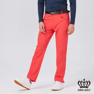 【KING GOLF】網路獨賣款-立體剪裁修身彈性高爾夫球長褲/高爾夫球褲(橘色)