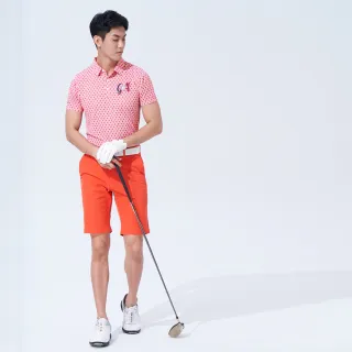 【KING GOLF】網路獨賣款-亮彩修身彈性高爾夫球短褲/高爾夫球褲(橘色)