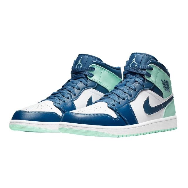 NIKE 耐吉【NIKE 耐吉】籃球鞋 運動鞋 AIR JORDAN 1 MID 男鞋 藍綠(554724413)