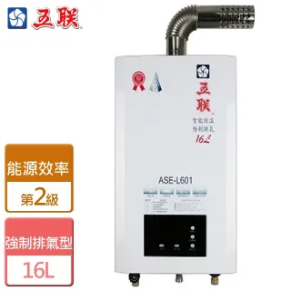 【五聯】16L智能控溫強制排氣熱水器北北基安裝(ASE-L601)