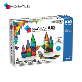 【Magna-Tiles】彩色透光磁力積木100片(會透光的彩色積木)