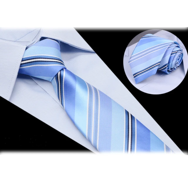 【拉福】領帶8cm田藍雙紋寬版領帶手打領帶正式場合